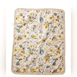 Winnie The Pooh Walt Disney Vintage Sears Roebuck Small Quilted Blanket 35" X 42